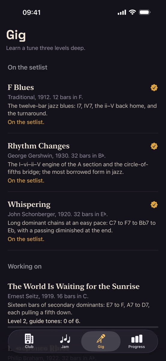 Jazz Theory on iPhone
