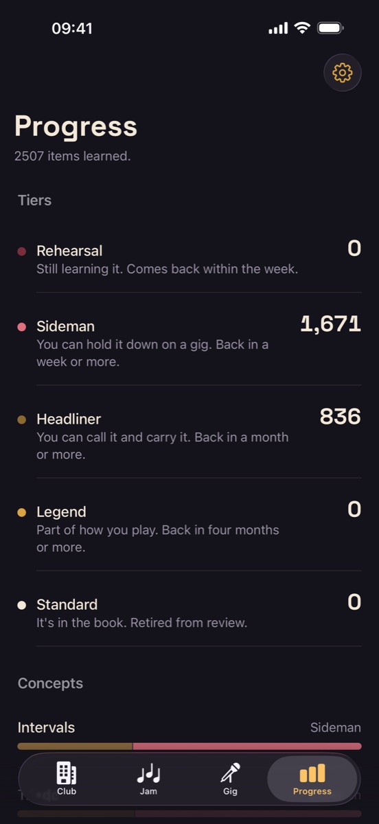 Jazz Theory on iPhone